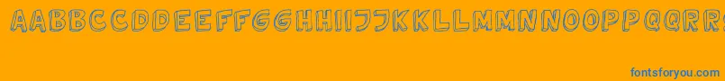 TweedyVer02112010Thunderpanda-Schriftart – Blaue Schriften auf orangefarbenem Hintergrund