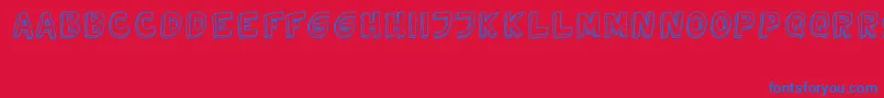 TweedyVer02112010Thunderpanda-Schriftart – Blaue Schriften auf rotem Hintergrund