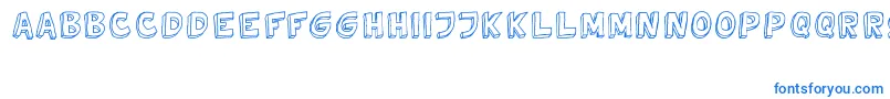 Шрифт TweedyVer02112010Thunderpanda – синие шрифты на белом фоне