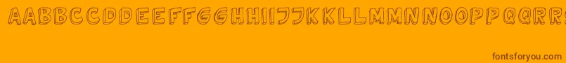 TweedyVer02112010Thunderpanda-Schriftart – Braune Schriften auf orangefarbenem Hintergrund