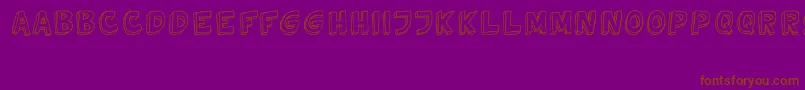 フォントTweedyVer02112010Thunderpanda – 紫色の背景に茶色のフォント