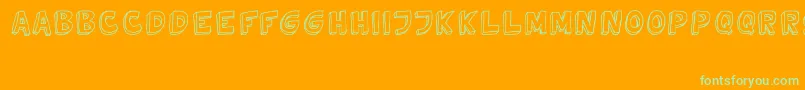 Шрифт TweedyVer02112010Thunderpanda – зелёные шрифты на оранжевом фоне