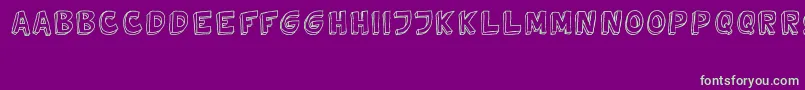 Шрифт TweedyVer02112010Thunderpanda – зелёные шрифты на фиолетовом фоне