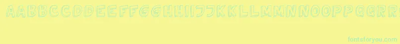 フォントTweedyVer02112010Thunderpanda – 黄色い背景に緑の文字