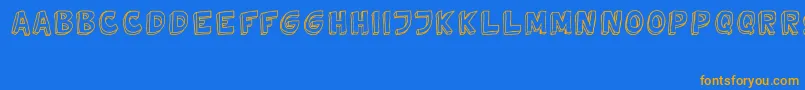 Шрифт TweedyVer02112010Thunderpanda – оранжевые шрифты на синем фоне