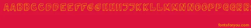 TweedyVer02112010Thunderpanda-Schriftart – Orangefarbene Schriften auf rotem Hintergrund