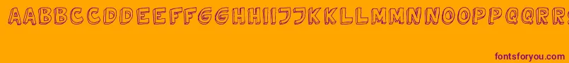 Шрифт TweedyVer02112010Thunderpanda – фиолетовые шрифты на оранжевом фоне