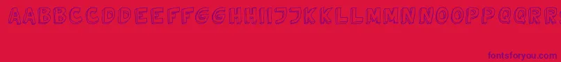 Шрифт TweedyVer02112010Thunderpanda – фиолетовые шрифты на красном фоне