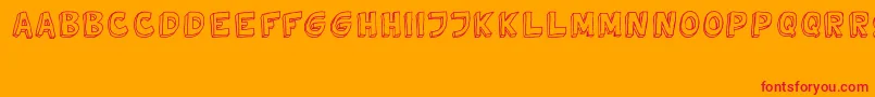 Шрифт TweedyVer02112010Thunderpanda – красные шрифты на оранжевом фоне
