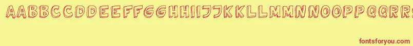 Шрифт TweedyVer02112010Thunderpanda – красные шрифты на жёлтом фоне