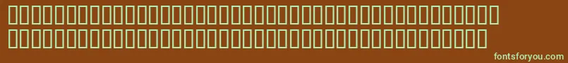 フォントWod – 緑色の文字が茶色の背景にあります。