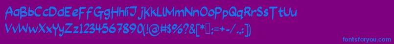 Шрифт LongAssignment – синие шрифты на фиолетовом фоне