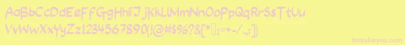 LongAssignment Font – Pink Fonts on Yellow Background