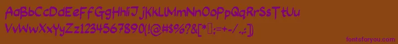 Шрифт LongAssignment – фиолетовые шрифты на коричневом фоне