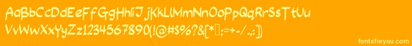 フォントLongAssignment – オレンジの背景に黄色の文字