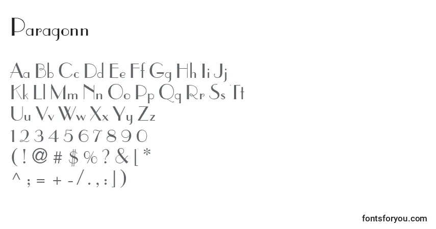 Шрифт Paragonn – алфавит, цифры, специальные символы