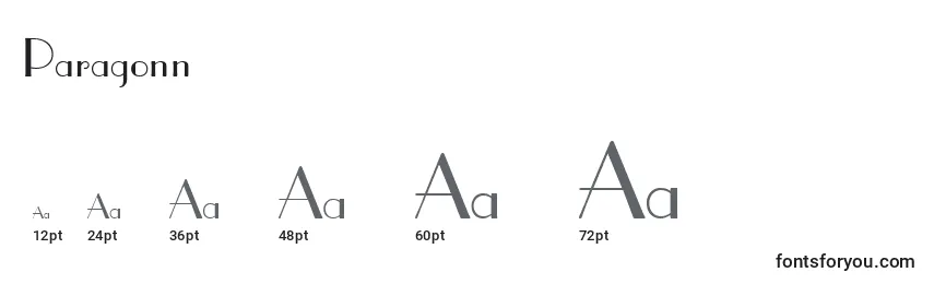 Размеры шрифта Paragonn