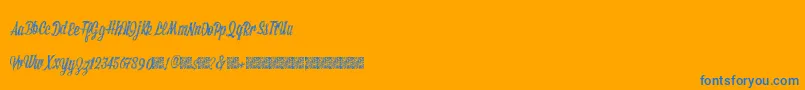 Sketchybuilder Font – Blue Fonts on Orange Background