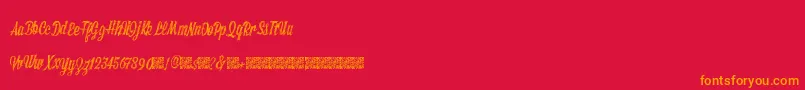 Sketchybuilder Font – Orange Fonts on Red Background