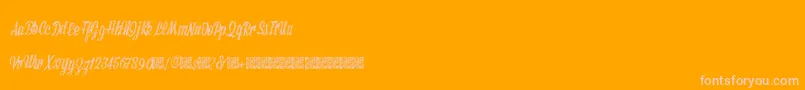 Sketchybuilder-Schriftart – Rosa Schriften auf orangefarbenem Hintergrund