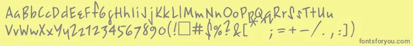 フォントEpsilon – 黄色の背景に灰色の文字