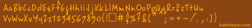 フォントEpsilon – オレンジ色の文字が茶色の背景にあります。