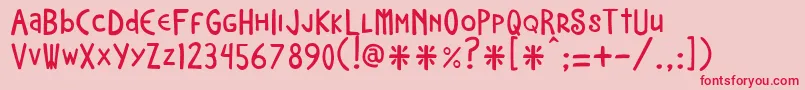 フォントNeocatRegular3.0 – ピンクの背景に赤い文字