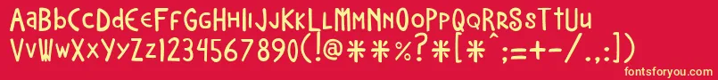 フォントNeocatRegular3.0 – 黄色の文字、赤い背景