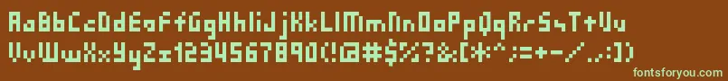 Шрифт Shakagraphics03 – зелёные шрифты на коричневом фоне