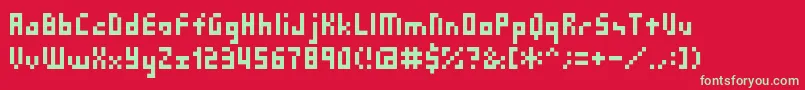 Shakagraphics03 Font – Green Fonts on Red Background