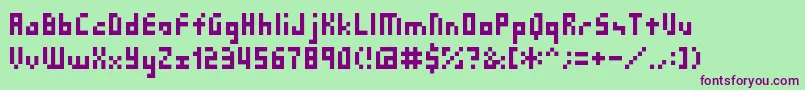 Shakagraphics03 Font – Purple Fonts on Green Background