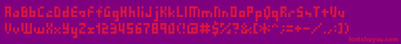 Czcionka Shakagraphics03 – czerwone czcionki na fioletowym tle