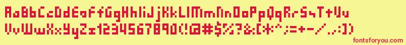 フォントShakagraphics03 – 赤い文字の黄色い背景