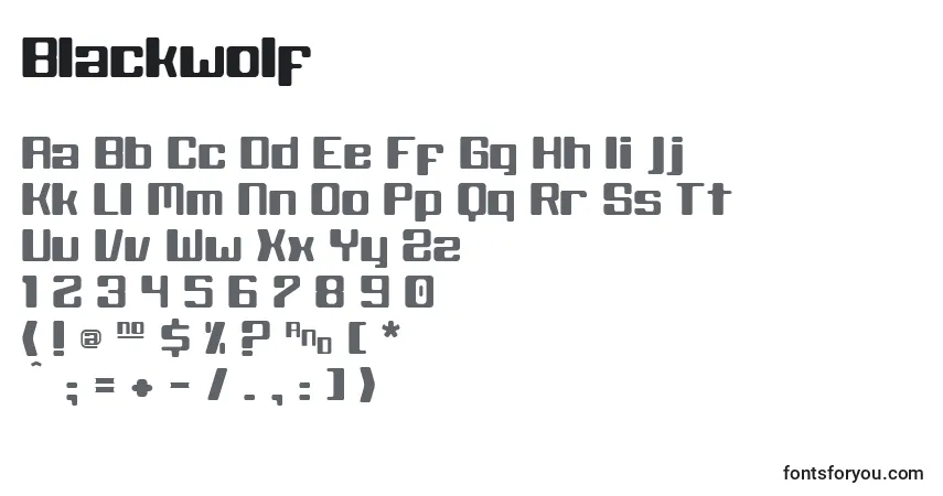 Schriftart Blackwolf – Alphabet, Zahlen, spezielle Symbole
