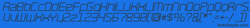 RavepartyOblique Font – Black Fonts on Blue Background