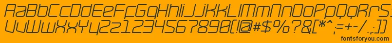 Шрифт RavepartyOblique – чёрные шрифты на оранжевом фоне