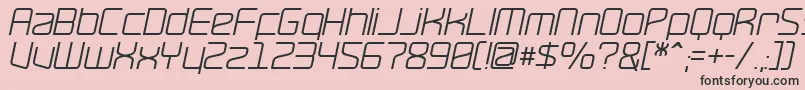 RavepartyOblique-Schriftart – Schwarze Schriften auf rosa Hintergrund