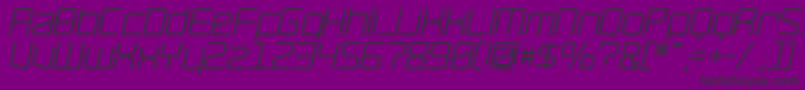 RavepartyOblique-Schriftart – Schwarze Schriften auf violettem Hintergrund