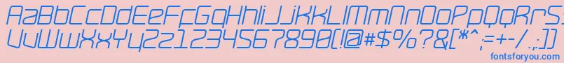 RavepartyOblique-fontti – siniset fontit vaaleanpunaisella taustalla