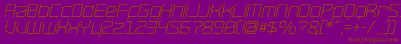 Шрифт RavepartyOblique – коричневые шрифты на фиолетовом фоне
