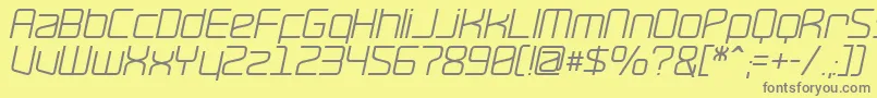 フォントRavepartyOblique – 黄色の背景に灰色の文字