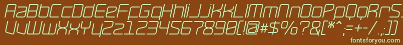 RavepartyOblique Font – Green Fonts on Brown Background