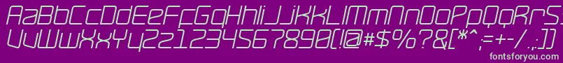 Шрифт RavepartyOblique – зелёные шрифты на фиолетовом фоне