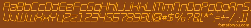 RavepartyOblique Font – Orange Fonts on Brown Background