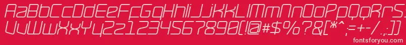 RavepartyOblique-fontti – vaaleanpunaiset fontit punaisella taustalla