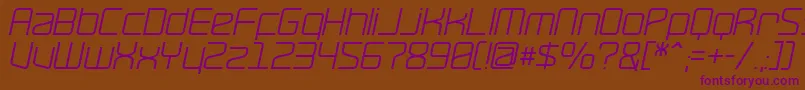 RavepartyOblique Font – Purple Fonts on Brown Background