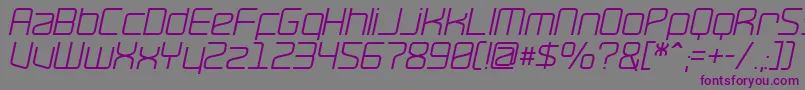 Шрифт RavepartyOblique – фиолетовые шрифты на сером фоне