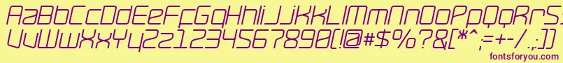 RavepartyOblique Font – Purple Fonts on Yellow Background