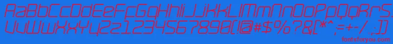 RavepartyOblique Font – Red Fonts on Blue Background