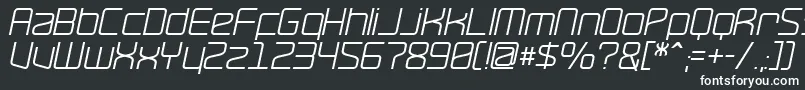 RavepartyOblique-fontti – valkoiset fontit mustalla taustalla